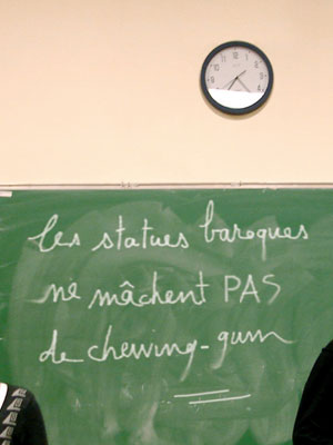 Les Statues baroques ne mâchent pas de chewing-gum